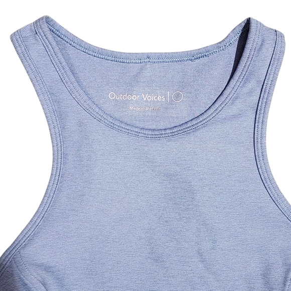 Outdoor Voices Athena Cropped Baby Blue Racerback Top Small - Picture 5 of 6